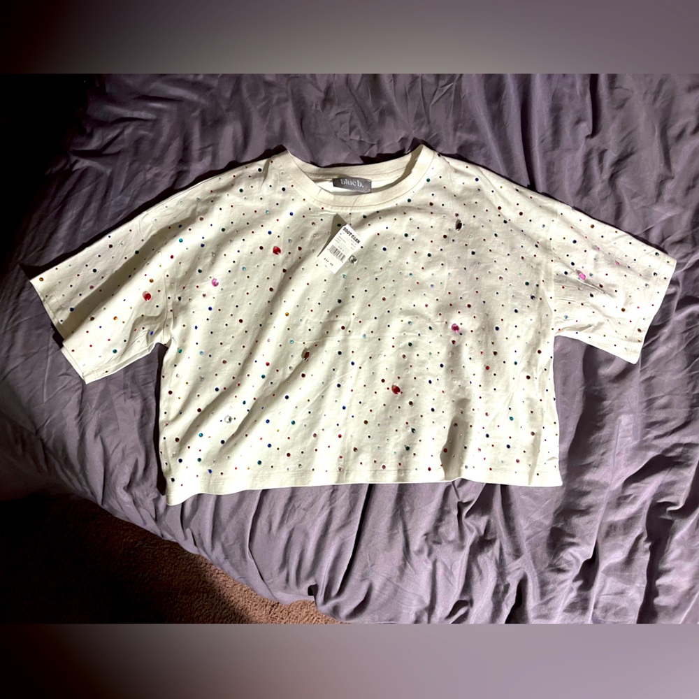 Cropped & Bedazzled t-shirt